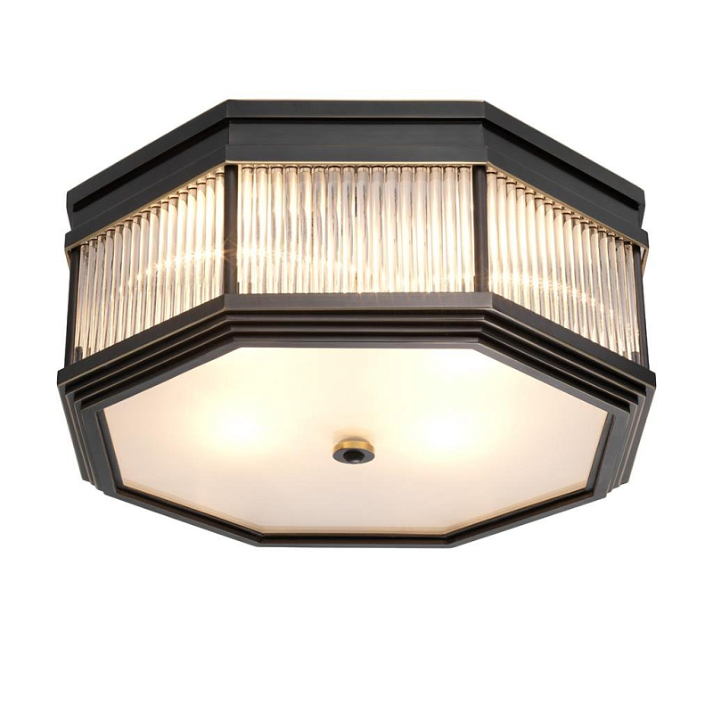 Потолочный светильник Ceiling Lamp Bagatelle Bronze Темная бронза Прозрачное Стекло в Челябинске | Loft Concept 