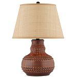 Настольная лампа темно-коричневая с тканевым абажуром в форме конуса Сhieftain варинант исполнения - 3 | Loft Concept в Челябинске