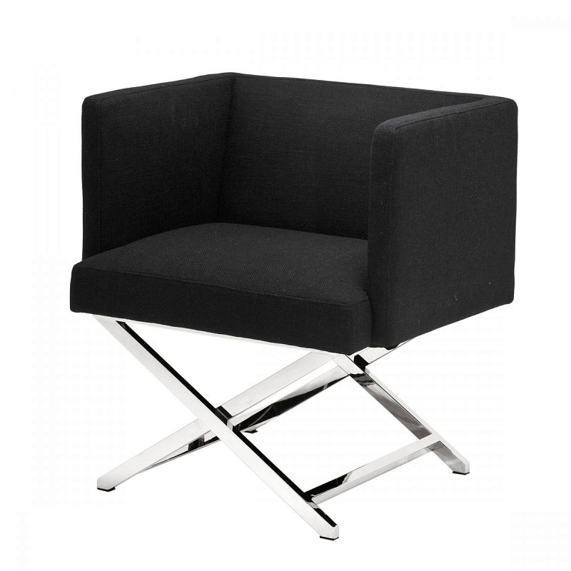 Кресло Eichholtz Chair Dawson Black Черный Нержавеющая сталь Кресло Eichholtz Chair Dawson Black Черный Нержавеющая сталь в Челябинске | Loft Concept
