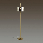 Торшер с круглым плафоном на высокой бронзовой ножке с вертикальным декором из металлических трубок Sohne варинант исполнения - 2 | Loft Concept в Челябинске