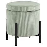 Светло-зеленый пуф на черных ножках SANJAY варинант исполнения - 1 | Loft Concept в Челябинске