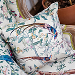 Подушка декоративная с изображением птицы в саду Beige Chinoiserie Birds in the Garden Cushion варинант исполнения - 2 | Loft Concept в Челябинске