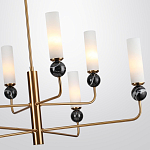 Люстра на штанге с 8-ю цилиндрическими матовыми плафонами и шарами из камня Orb Essence варинант исполнения - 7 | Loft Concept в Челябинске