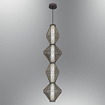 Подвесной светильник вертикальный с плетеным металлическим каркасом Metal Interweaving варинант исполнения - 2 | Loft Concept в Челябинске