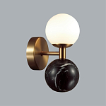 Бра с шарообразным матовым плафоном и шаром из камня на металлическом основании Orb Essence варинант исполнения - 8 | Loft Concept в Челябинске