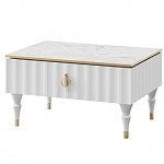 Стол журнальный белый с ящиком Expanses of Beauty варинант исполнения - 1 | Loft Concept в Челябинске