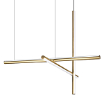 Люстра с 3-мя  пересекающимися цилиндрическими плафонами на тонких тросах Trumpet tube варинант исполнения - 1 | Loft Concept в Челябинске