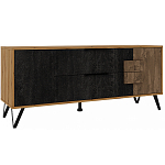 ТВ-тумба с  2-мя ящиками и закрытыми полками Stone Effect варинант исполнения - 1 | Loft Concept в Челябинске