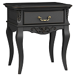Тумба прикроватная черная из массива бука в стиле прованс Black Provence варинант исполнения - 1 | Loft Concept в Челябинске