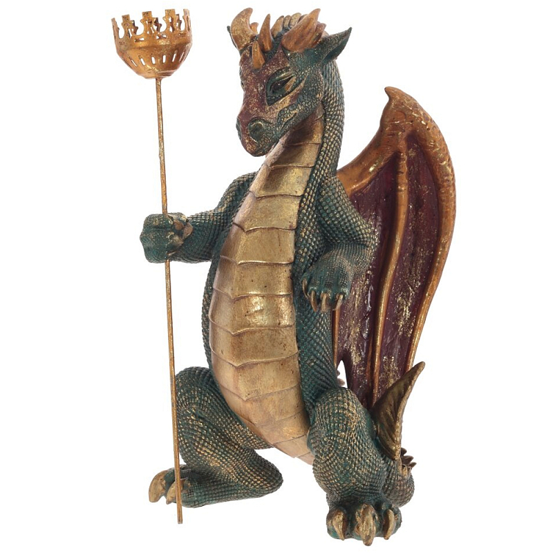 Подсвечник в виде дракона Dragon candlestick Green Brown Зеленый Коричневый Золотой Подсвечник в виде дракона Dragon candlestick Green Brown Зеленый Коричневый Золотой в Челябинске | Loft Concept