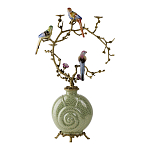 Подсвечник с декором из птиц на ветвях из фарфора с бронзовыми элементами Birds of Paradise варинант исполнения - 3 | Loft Concept в Челябинске