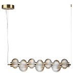 Подвесной светильник линейный с 7-ю рифлеными стеклянными шарами Marcelh Light варинант исполнения - 2 | Loft Concept в Челябинске