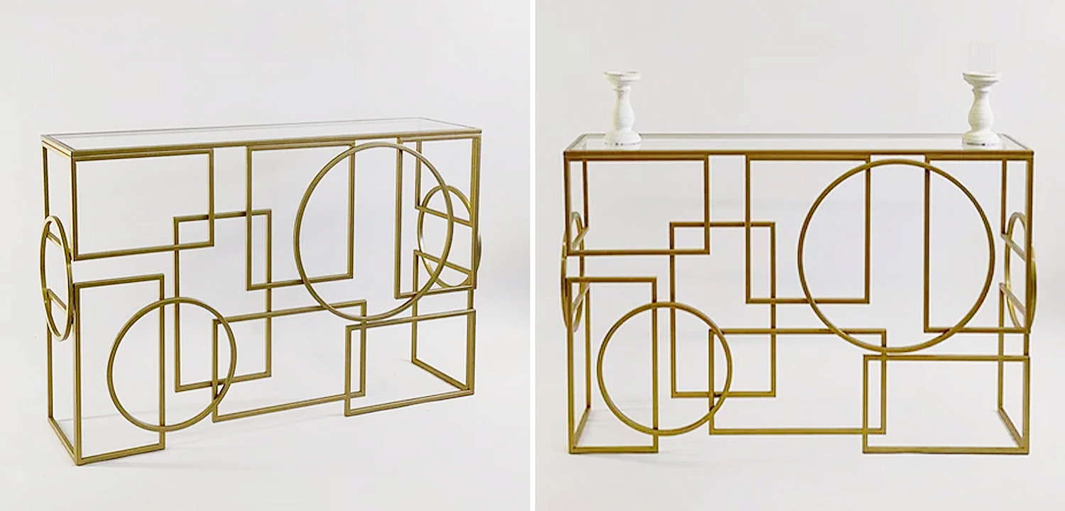 Консоль Geometric Figures Gold Console Консоль Geometric Figures Gold Console - Loft-Concept в Челябинске