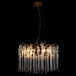 Люстра подвесная круглая в виде ветвей деревьев бронзового цвета с прозрачными подвесками-каплями Droplet Chandelier варинант исполнения - 4 | Loft Concept в Челябинске