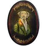 Картина в овальной раме Chinoiserie Grey Dog Portrait варинант исполнения - 1 | Loft Concept в Челябинске
