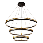 Люстра подвесная с тремя кольцами черного и золотого цвета Ring Horizontal варинант исполнения - 2 | Loft Concept в Челябинске