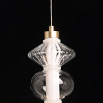 Подвесной светильник с вертикальной композицией из прозрачных и янтарных стеклянных шаров и ромбов Gabriel Scott Luna варинант исполнения - 9 | Loft Concept в Челябинске