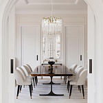 Люстра подвесная круглая в виде ветвей деревьев бронзового цвета с прозрачными подвесками-каплями Droplet Chandelier варинант исполнения - 7 | Loft Concept в Челябинске