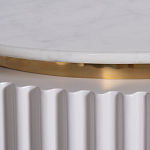 Тумбочка белая овальная с мраморной столешницей Thoroughbass варинант исполнения - 6 | Loft Concept в Челябинске