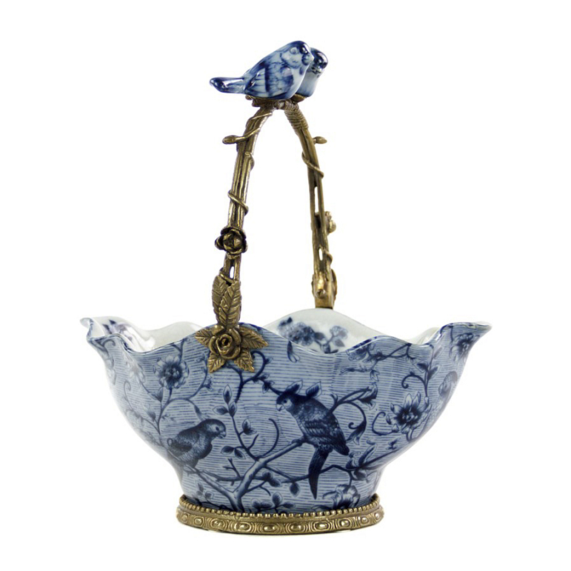 Чаша Blue and Bronze Basket Белый Бронза Синий Чаша Blue and Bronze Basket Белый Бронза Синий в Челябинске | Loft Concept