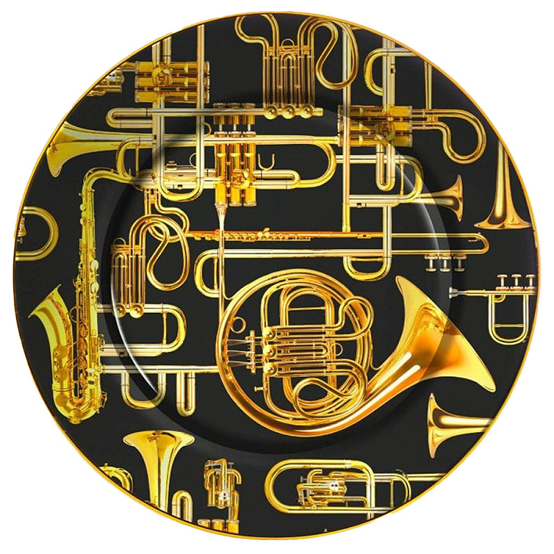 Тарелка Seletti Trumpets Черный Золотой Тарелка Seletti Trumpets Черный Золотой в Челябинске | Loft Concept