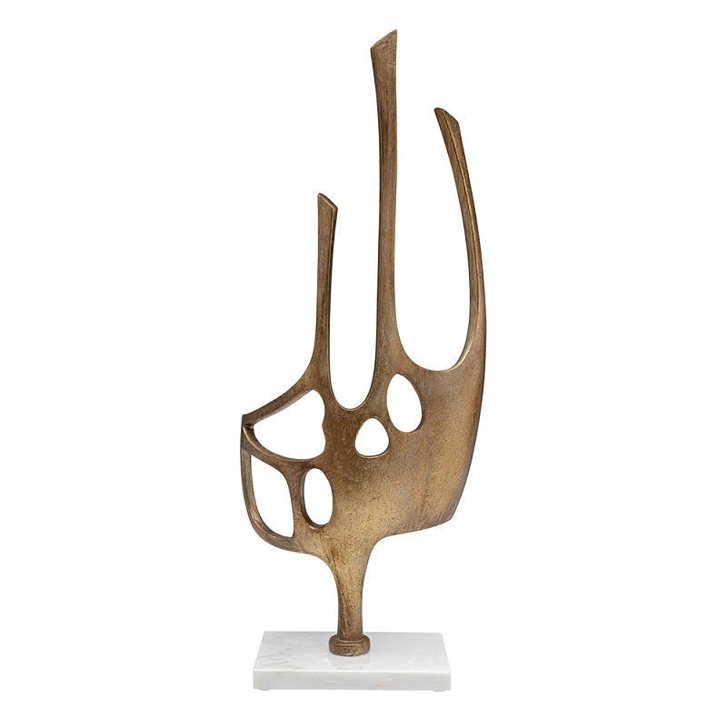 Аксессуар современный Абстракция Abstract Sculpture Brass Золотой Белый Мрамор Bianco в Челябинске | Loft Concept 