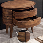 Прикроватный столик из дерева с 2-мя ящиками Moon Walnut Furniture варинант исполнения - 4 | Loft Concept в Челябинске