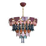 Люстра круглая с декором из разноцветных элементов в виде листьев Changing Seasons варинант исполнения - 7 | Loft Concept в Челябинске