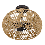 Потолочный светильник с плафоном из плетеного джута и черным каркасом Quoizel варинант исполнения - 3 | Loft Concept в Челябинске