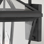 Настенный фонарь черного цвета с прозрачным стеклянным плафоном трапециевидной формы Hinkley варинант исполнения - 5 | Loft Concept в Челябинске