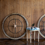 Часы настенные деревянные с римскими цифрами бронзового цвета Clock with History варинант исполнения - 2 | Loft Concept в Челябинске