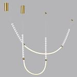 Подвесной светильник с 3-мя изогнутыми плафонами и белыми декоративными шариками PEARLS Suspension варинант исполнения - 3 | Loft Concept в Челябинске