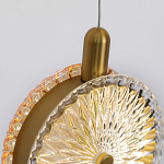 Подвесной светильник с плафонами из рельефного стекла Peony Glass Bronze Six варинант исполнения - 3 | Loft Concept в Челябинске