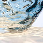 Настольная лампа со белым конусным абажуром и прозрачным голубым стеклянным основанием Quintiesse варинант исполнения - 5 | Loft Concept в Челябинске