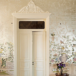 Обои ручная роспись Temple Newsam White Gold gilded silk варинант исполнения - 4 | Loft Concept в Челябинске