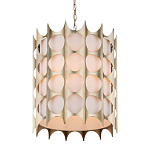 Подвесной светильник в форме цилиндра с фактурным серебряным каркасом и тканевым абажуром Silver Honeycomb варинант исполнения - 1 | Loft Concept в Челябинске