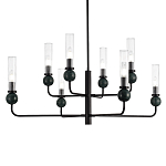 Люстра с 8-ю плафонами в форме стеклянных трубок и мраморных декоративных элементов Montreal варинант исполнения - 2 | Loft Concept в Челябинске