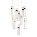 Люстра каскадная с прозрачными цилиндрическими плафонами Jenae Glass Tube Lighting варинант исполнения - 1 | Loft Concept в Челябинске