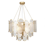 Люстра с многослойным эффектом из овальных элементов из непрозрачного стекла Conformation варинант исполнения - 2 | Loft Concept в Челябинске