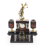 Настольный письменный набор из яшмы с часами в подарочной упаковке Manager Organizer варинант исполнения - 1 | Loft Concept в Челябинске