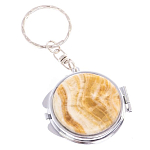 Зеркало брелок карманное двухстороннее из натурального камня Оникс Silver Stone Mirrors варинант исполнения - 4 | Loft Concept в Челябинске