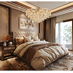 Люстра каскадная с подвесками в форме колец Galaxy of Light варинант исполнения - 9 | Loft Concept в Челябинске