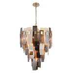 Люстра с многослойными стеклянными панелями янтарного и дымчатого цвета Textured Glass Chandelier варинант исполнения - 1 | Loft Concept в Челябинске