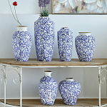Ваза с синим цветочным узором Blue & White Ornament  варинант исполнения - 3 | Loft Concept в Челябинске