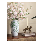 Ваза высокая с зелеными цветочными и птичьими мотивами Vase Inspired by Nature варинант исполнения - 3 | Loft Concept в Челябинске