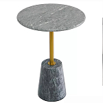 Кофейный столик круглый из мрамора серый Reliable Foundation варинант исполнения - 2 | Loft Concept в Челябинске