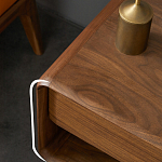 Прикроватная деревянная тумба с ящиком и нишей для хранения Moon Walnut Furniture варинант исполнения - 3 | Loft Concept в Челябинске