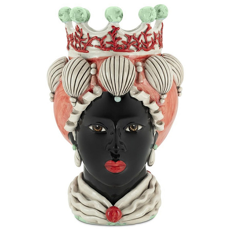 Ваза Vase Moro Lady Coral Green Red Черный Зеленый Коралловый в Челябинске | Loft Concept 