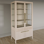 Витрина Primo со стеклянными фасадами и буфетом шпон Светлый дуб варинант исполнения - 3 | Loft Concept в Челябинске