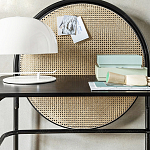 Письменный стол с круглой плетёной панелью для крепления заметок Allegory варинант исполнения - 3 | Loft Concept в Челябинске